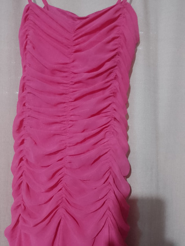 Vestido De Fiesta Rosa Drapeado