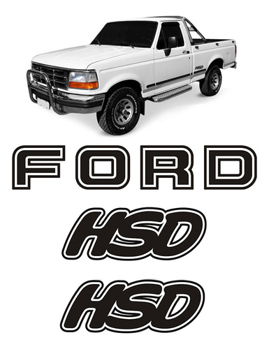 Adesivo Ford Hsd F-1000 1993 1994 1995 Preto Modelo Original