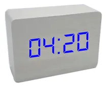 Comprar Reloj de mesa  despertador  digital MAS Accesorios Reloj Digital Madera  color blanco\u002Fazul 