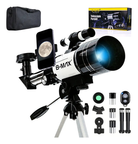 Telescópio Refrator F30070m 70mm Apertura 300mm Tripé Profissional Para Céu Noturno Lua Planetas Nebulosas Ideal Iniciantes Astronomia Óptica Multiplada Observação Espacial Brilhante Suporte Celular
