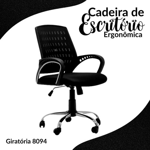 Cadeira De Escritório Ergonômica - Giratória 8094 Cor Branco