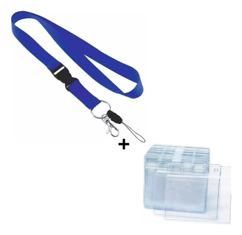 Pack De 100 Lanyard Medico 2cm + Portacredencial Transparent