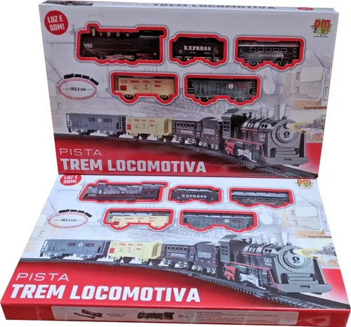 Ferrorama Trem A Pilhas Máquina Locomotiva Pista