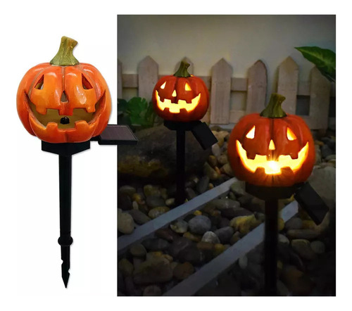 N Linterna Solar De Calabaza Para Jardín, Halloween, 2 Uds.