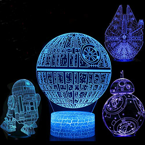 Paquete De 4 Luces De Noche 3d 3d Led 3d Star Wars Lámpara D