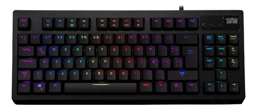 Teclado Gamer Vsg Quasar Rgb Qwerty Español Latinoamérica Color Negro Con Luz Rgb