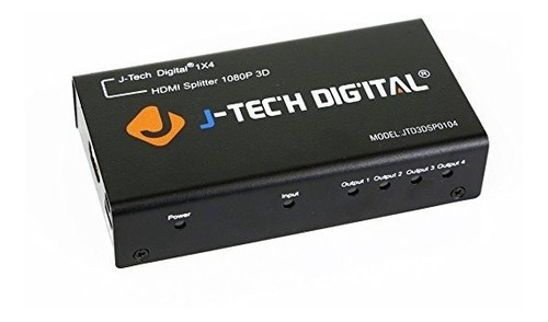 J-tech Tm Digital De 4 Puertos Hdmi Splitter 1x4 Powered V