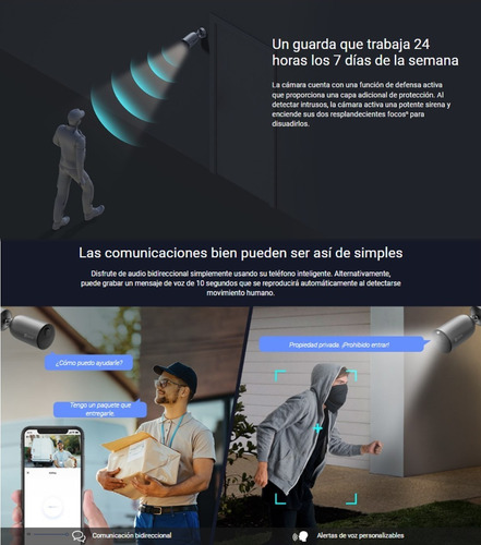 Cámara Inalámbrica Wifi Para Exterior Con Batería Eb3 2k