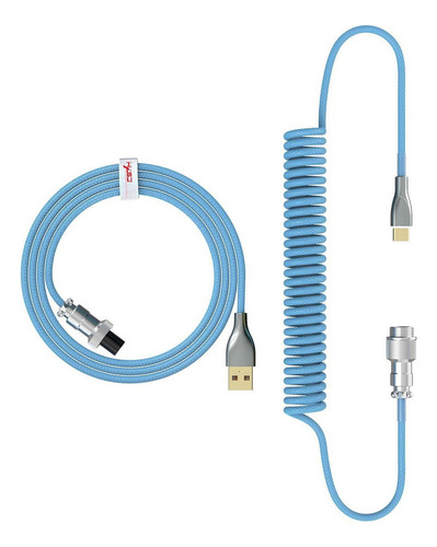 1.8m Coiled Usb Type-c Keyboard Cable For Line