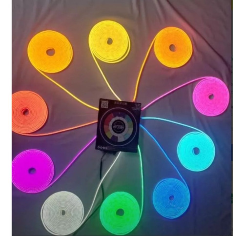 Manguera Tira Neon Luz Led 5 Mt Con Eliminador Luz Amarillo