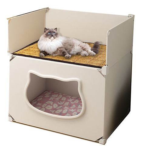 Casa Para Gatos Semicerrada, Escondite Para Gatos Desmontabl