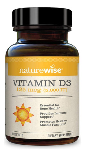 Naturewise Vitamina D3 5000 Iu En Aceite De Oliva 90 Cap