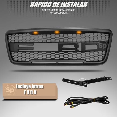 Imagen 2 de 10 de Parrilla Ford Raptor Con Leds Para Ford Lobo F150 2005 Calid