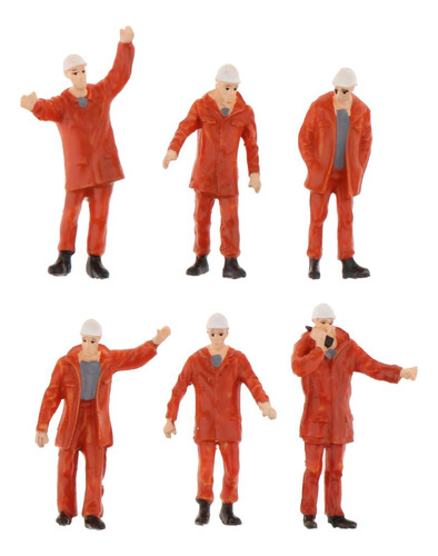 Figuras De Personas Pequeñas 6x, Modelo A Escala 1:50 Rojo