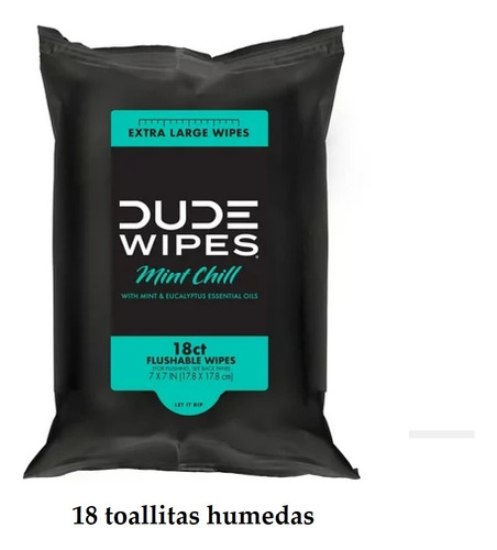 Toallitas Desechables Humedas Dude Wipes Para Baño Adulto Xl