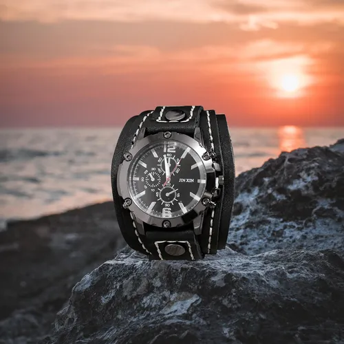 Reloj pulsera ancha hombre deals