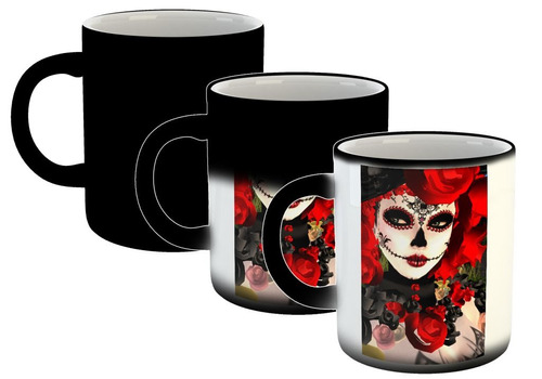 Taza Magica Catrinas Mujeres Calaveras Mejicanas Mexico M6