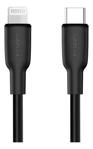 Cable Tipo C A Lightning 30w Silicon Flex 1.8mts Negro Argom