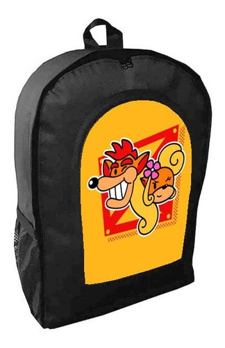 Mochila Negra Crash Bandicoot Adulto / Escolar B26