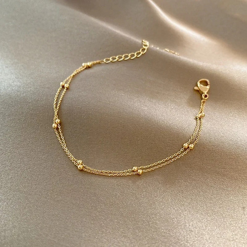 Trendy Double Layers Small Round Beads Bracelet Women's