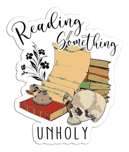 (3pcs) Reading Something Unholy Sticker, Kindle Bookish...