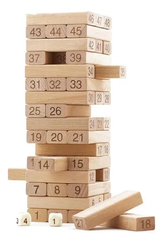 comprar Torre De Bloques De Madera Natural Enumerados Juego De Mesa