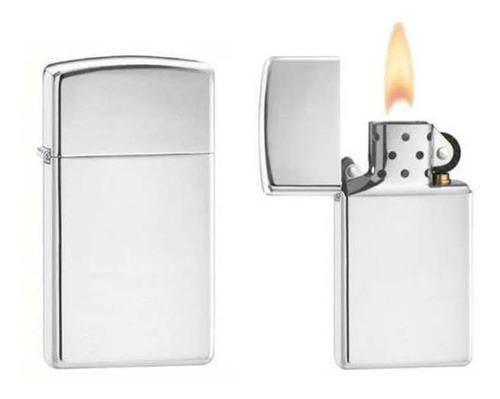 Imagen 2 de 2 de Encendedor Zippo Slim 1610 Plateado. Zippo Dama. Gran Canal