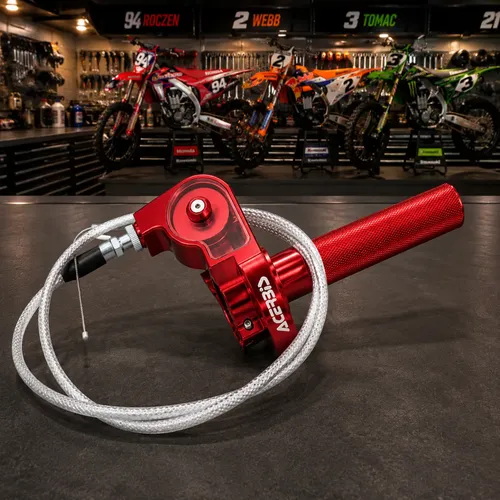 Acelerador Rápido Acerbis Alumínio Vermelho Anodizado + Cabo