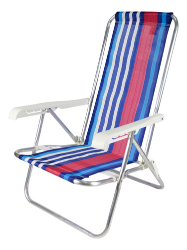 Cadeira De Praia Em Alumínio Dobrável 4 Posições Belfix