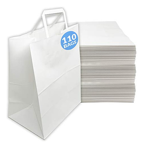 Paquete De 110 Bolsas De Papel Blancas Asas De 10  X 5 ...