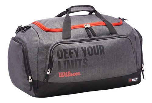 Imagen 1 de 1 de Bolso Deportivo Wilson Viaje Urbano Gym Bolsillo Mediano Color Gris Oscuro