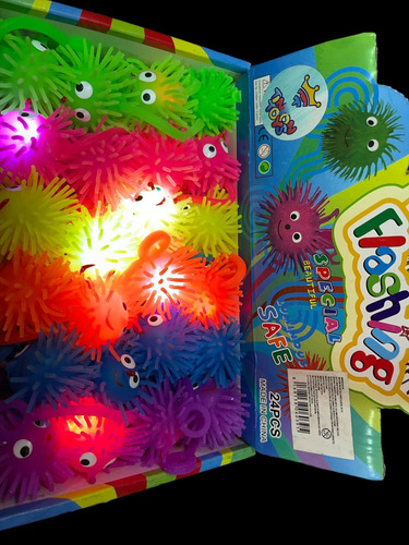 Scuishy Erizos Luz Led Antiestrés Colores Surtidos 24 Piezas Varios