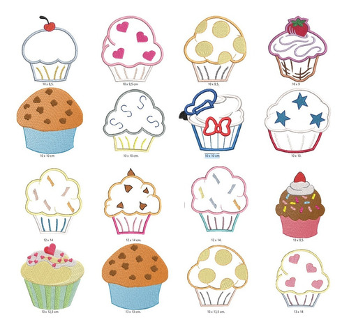 52 Diseño De Matrices P/ Maquina Bordadora Cupcake/muffins