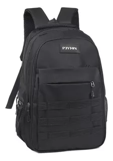 Mochila De Viaje Tipo Tactica Peyton Acolchada Sistema Molle Color Negro 51491 Diseño De La Tela Lisa