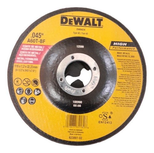 Disco Ultradelgado 4-1/2 Dewalt Precio Publicado 