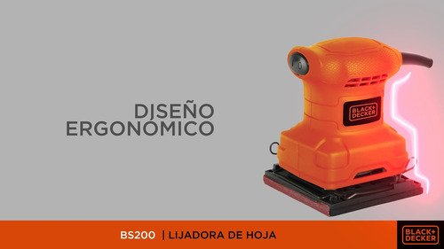 Imagen 8 de 9 de Lijadora Orbital Black+decker Bs200 Naranja 50hz 220v Black
