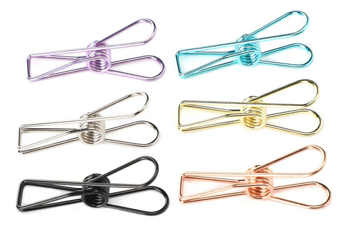 300pcs Metal Wire Binder Clip Hueco Pez Forma Color Bolsa M