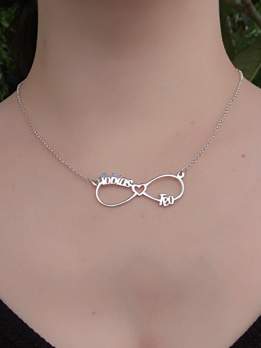 Dije Infinito Con Nombres Plata925 +cadena De Regalo!!