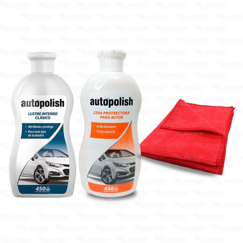 Autopolish Clasico Quita Rayones Cera Protectora+ Microfibra