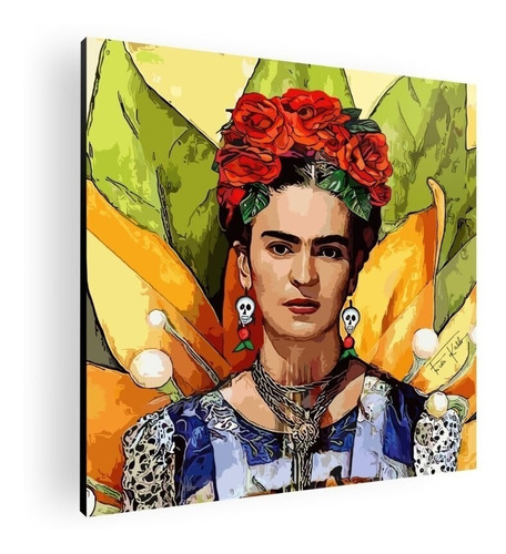 Cuadro Decorativo Mural Cuadrado Frida Kahlo 60x60 Mdf