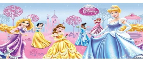 Toalha Plástica 120x180 Cm Princesas Glamour 01 Un Cor Rosa Princesas Disney