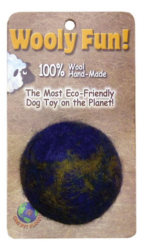 One Pet Planet 86013 3.5-inch Wooly Fun Ball Dog Toy