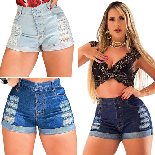 Kit 3 Shorts Feminino Cintura Alta: Versatilidade E Classe