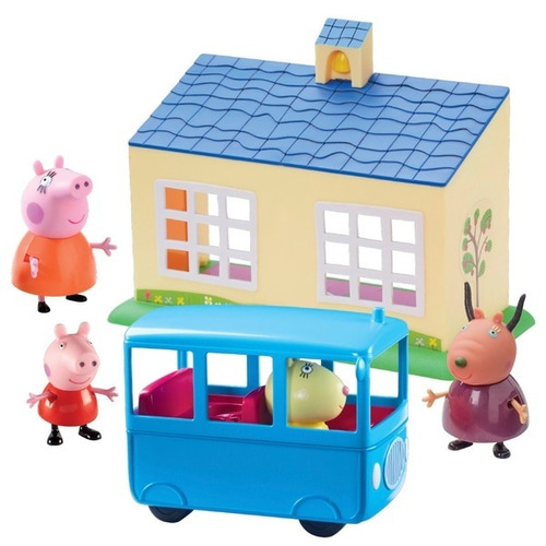 Nuevo Playset Escuela Con Autobús Y Figuras De Peppa Pig
