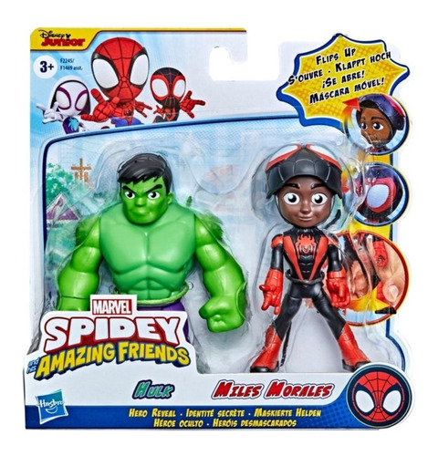 Hulk Y Miles Morales Spidey Amazing Friends 2 Figuras