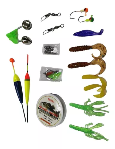 Kit Señuelos Pesca Vinilos Pesca Articulos De Pesca 26piezas