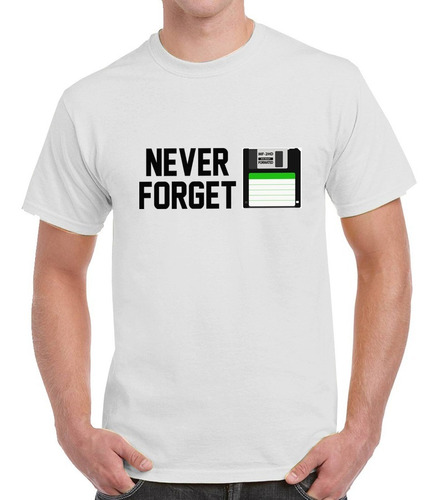 Playera Geek Never Forget Floppy Disk Camiseta De Los 80s