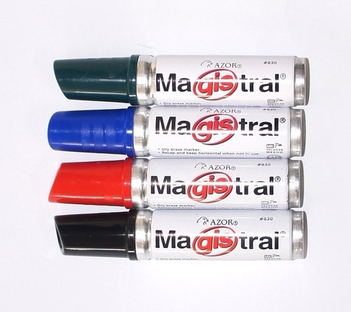 Marcador Para Pizarrón Blanco Magistral Aluminio C/ 4 Piezas