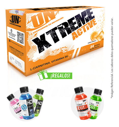 Xtreme Active 34 Sachets Termogénico Un Naranja + Regalos