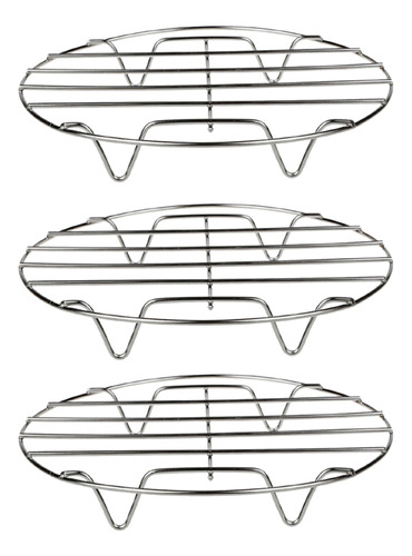 Soporte Redondo De Acero Inoxidable Plateado Para Vaporera,